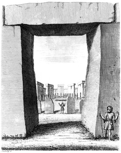 Vista a través del trilito de Stonehenge, 1740 de William Stukeley